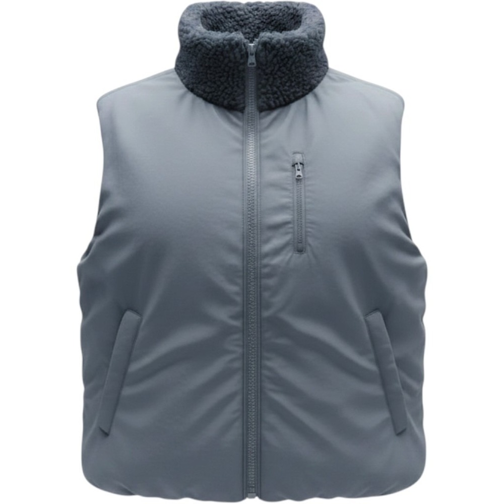 FP Movement Free People Highline Reversible Sherpa Vest Blue Size Medium - Picture 3 of 13
